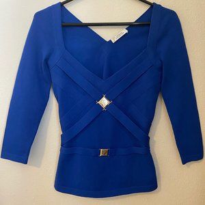 Versace Collection Knit Top with Gold Detail